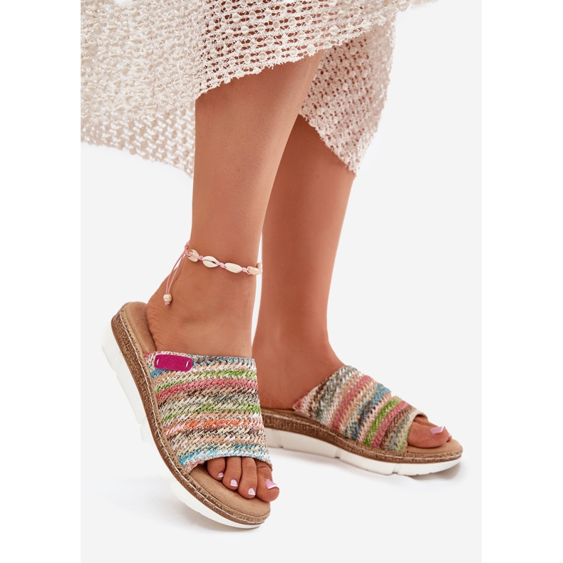 Naisten flip flops with with with with wick -levetty monivärinen kiila 1