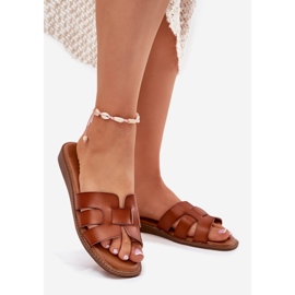 Boto Naisten tohvelit, joissa on ekologinen nahkakameli Lisanoria ruskea 1