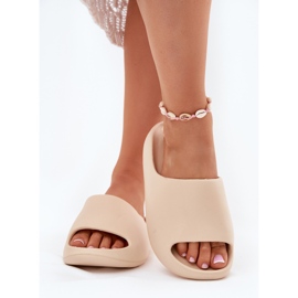 Naisten vaahto flip flops beige 2