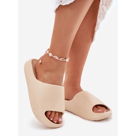 Naisten vaahto flip flops beige 1