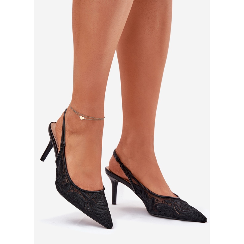 Pitsikorkot sandaalit avoimella kantapäällä musta 2