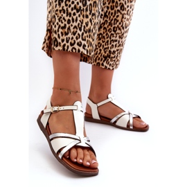 Naisten litteät sandaalit Eco-nahasta Sergio Leone SK071H Valkoinen 3