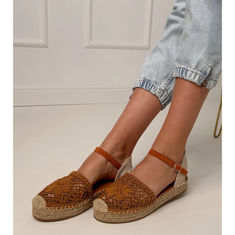Brown Espadrilles Openwork -sandaalit ruskea 1