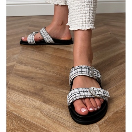 Valkoiset flip flops raidalla ja zirkonilla valkoinen 4
