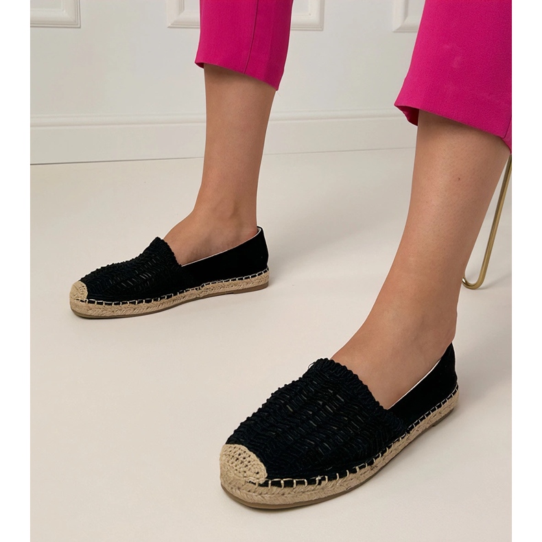 Musta Openwork Espadrilles alustalla 1
