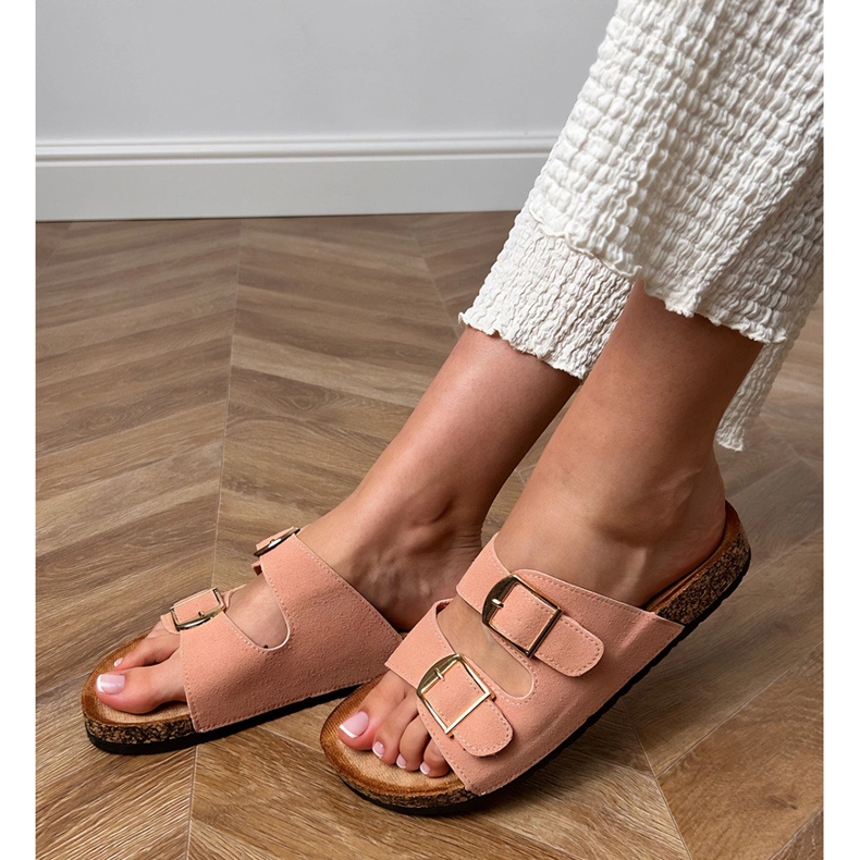 Pink Flip Flops korkkipohjaisella puristimella vaaleanpunainen 1