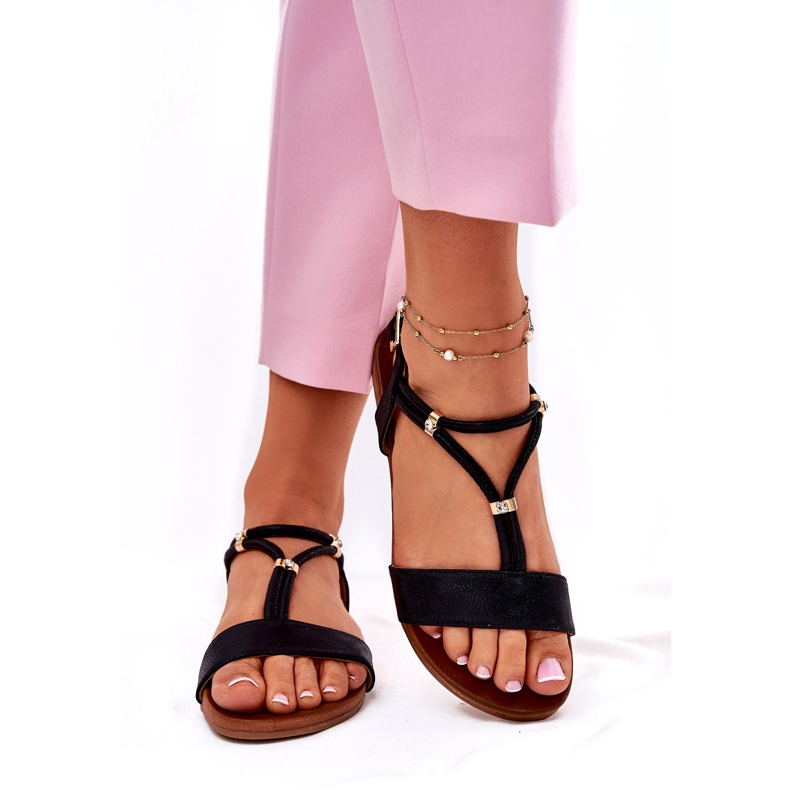 S.Barski Naisten litteät sandaalit, joissa on raidat S. Barski KV51-120 Musta 2