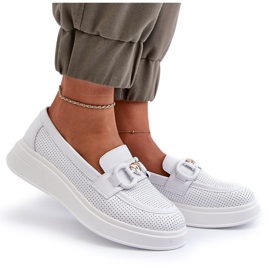 S.Barski Naisten nahkaiset leipät Platara Białe S. Barski LR720: lla koristeella valkoinen 4