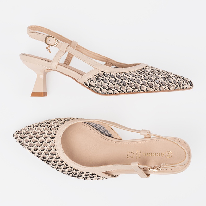 Goodin Matalalla avoimilla avoimilla pumpuilla beige 1