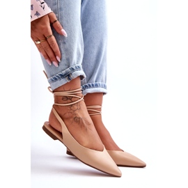 Naisten ekologinen osa sidottu alaston balleriinit beige 2