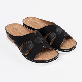 Naisten musta flip -flops 1