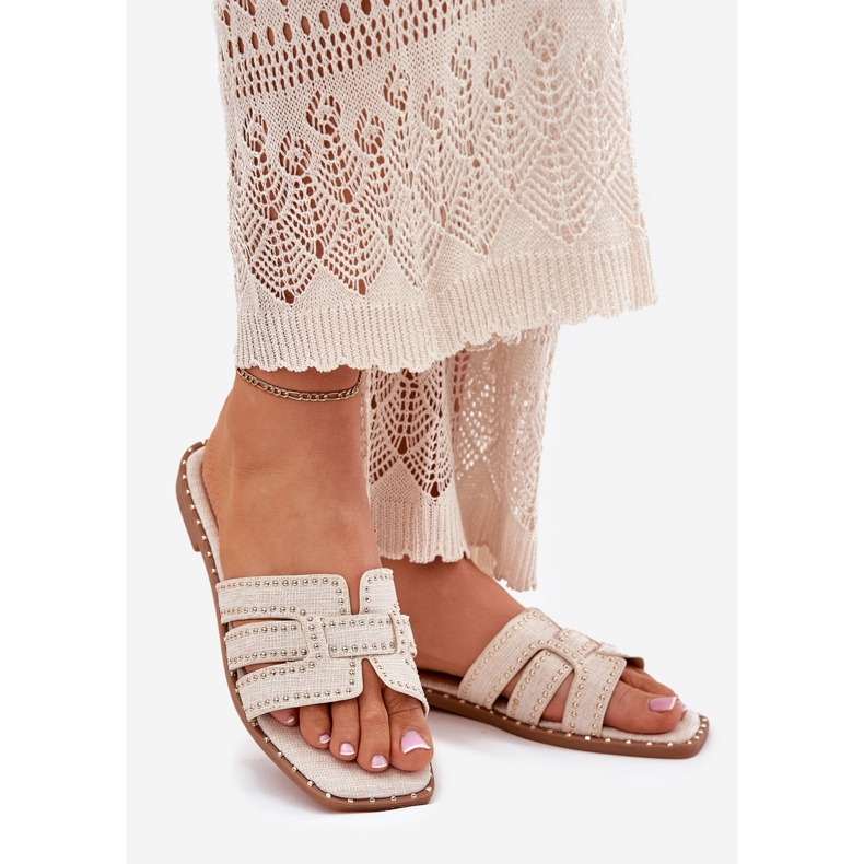 Sisustettu litteä litteä läppä beige 1