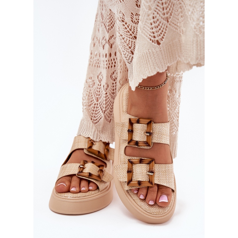 Naisten flip flops lavalla beige -soljilla 2