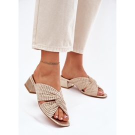 Naisten tossut Maciejka-lohkossa 06955-25 beige-gold 2