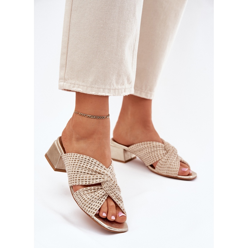 Naisten tossut Maciejka-lohkossa 06955-25 beige-gold 2