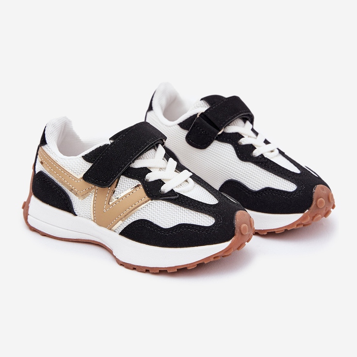 Lasten lenkkarit valkoisella ja valkoisella tarranauhalla musta 1