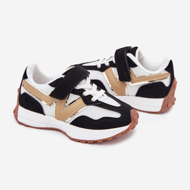 Lasten lenkkarit valkoisella ja valkoisella tarranauhalla musta 2