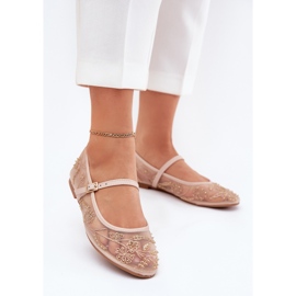 Mesh Ballerinas kirjonta- ja beige -sisustus 2