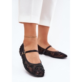 Mesh Ballerinas kirjontalla ja mustalla sisustuksella 2