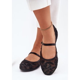 Mesh Ballerinas kirjontalla ja mustalla sisustuksella 3