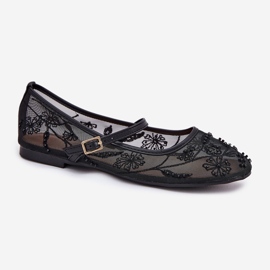 Mesh Ballerinas kirjontalla ja mustalla sisustuksella 4