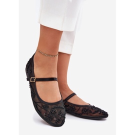 Mesh Ballerinas kirjontalla ja mustalla sisustuksella 1