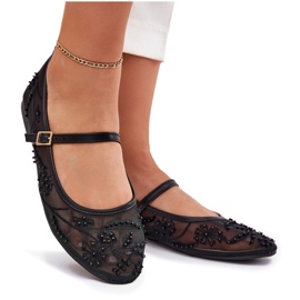 Mesh Ballerinas kirjontalla ja mustalla sisustuksella 6