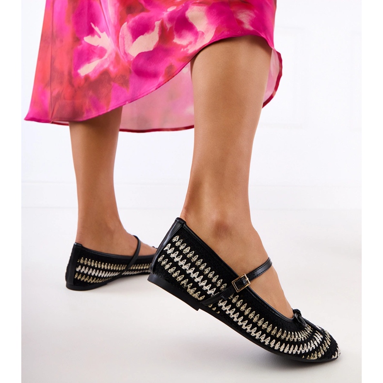 Musta materiaali balleriinit solki ja keula 1