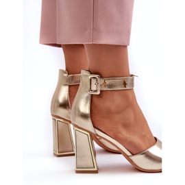 Evento Tyylikkäät naisten kultaiset korkeakorkoiset sandaalit kultainen 2