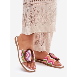 Litteät naisten flopsit koristeellisella valkoisella solkilla valkoinen 1