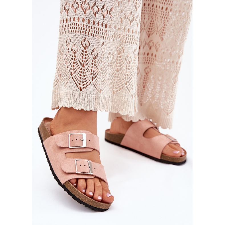 Naisten flip flops Cork -alustalla vaaleanpunaiset soljet vaaleanpunainen 2