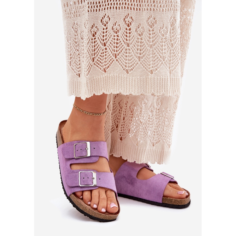 Naisten flip flops Cork -alustalla violetti soljet 1