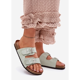 Naisten flip flops Cork -alustan minttukiinnikkeissä vihreä 1