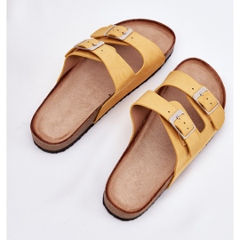 Naisten flip flops korkkilavalla, keltaiset kiinnittimet keltainen 9