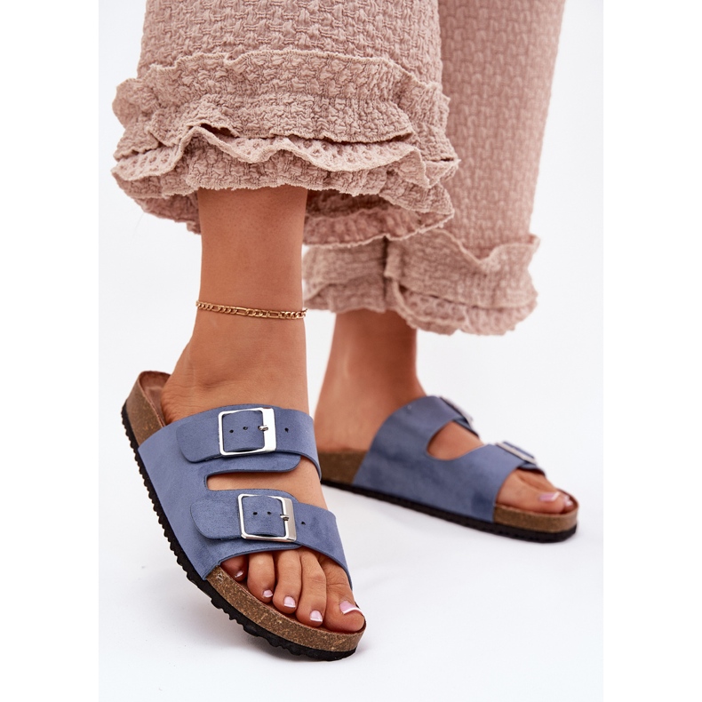 Naisten flip flops Cork -alustan sinisissä soljissa sininen 2