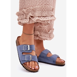 Naisten flip flops Cork -alustan sinisissä soljissa sininen 1