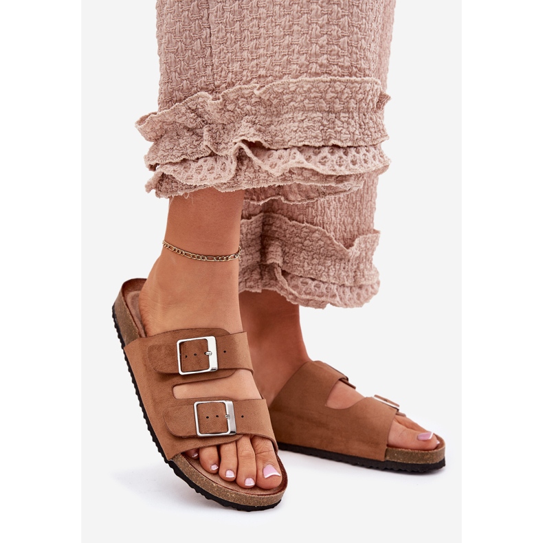 Naisten flip flops Camel Camel Cork -alustalla ruskea 1