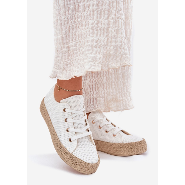 Naisten lenkkarit laiturilla valkoisella punoksella valkoinen 1