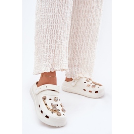 Naisten vaahto kääntölehdet valkoisilla nastoilla valkoinen 2