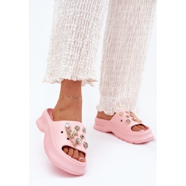 Naisten vaahto kääntölehdet kultaisilla nastailla vaaleanpunainen 2