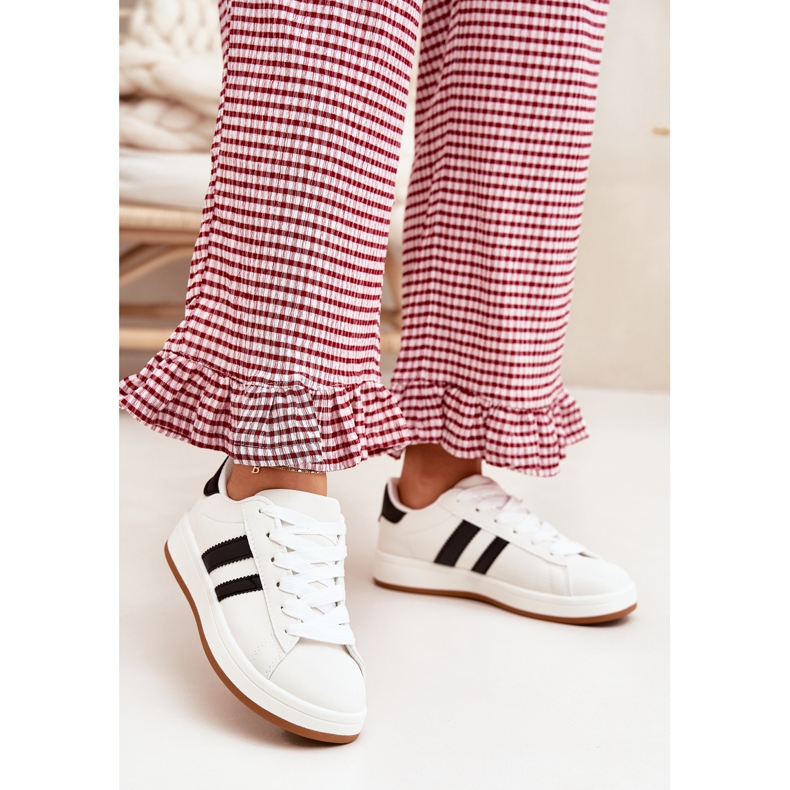 Naisten lenkkarit urheilukengät, joissa on ekologinen nahka valkoinen 2