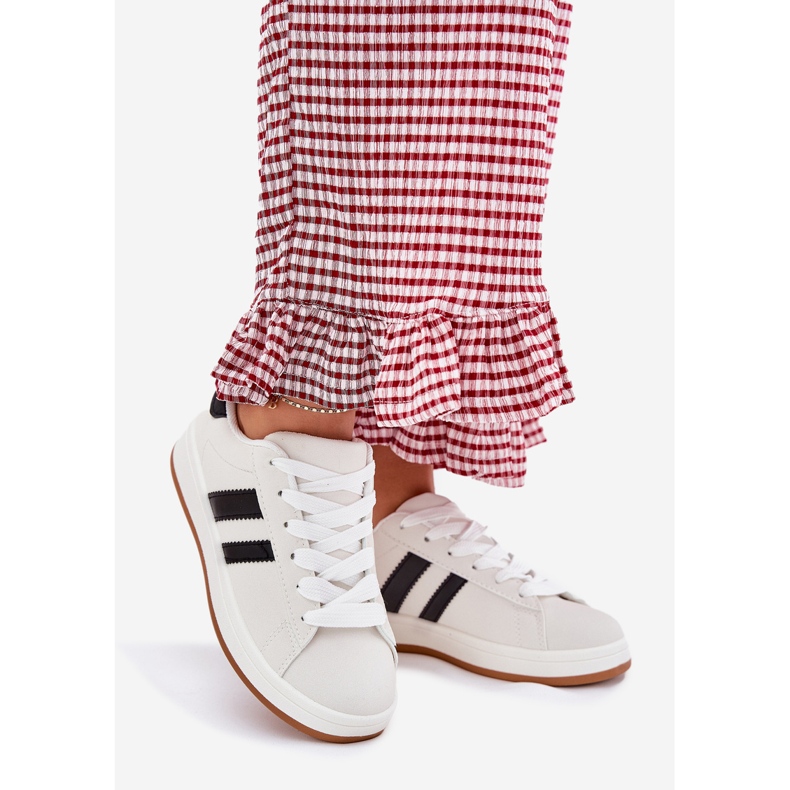 Naisten lenkkarit urheilukengät, joissa on ekologinen nahka valkoinen 1