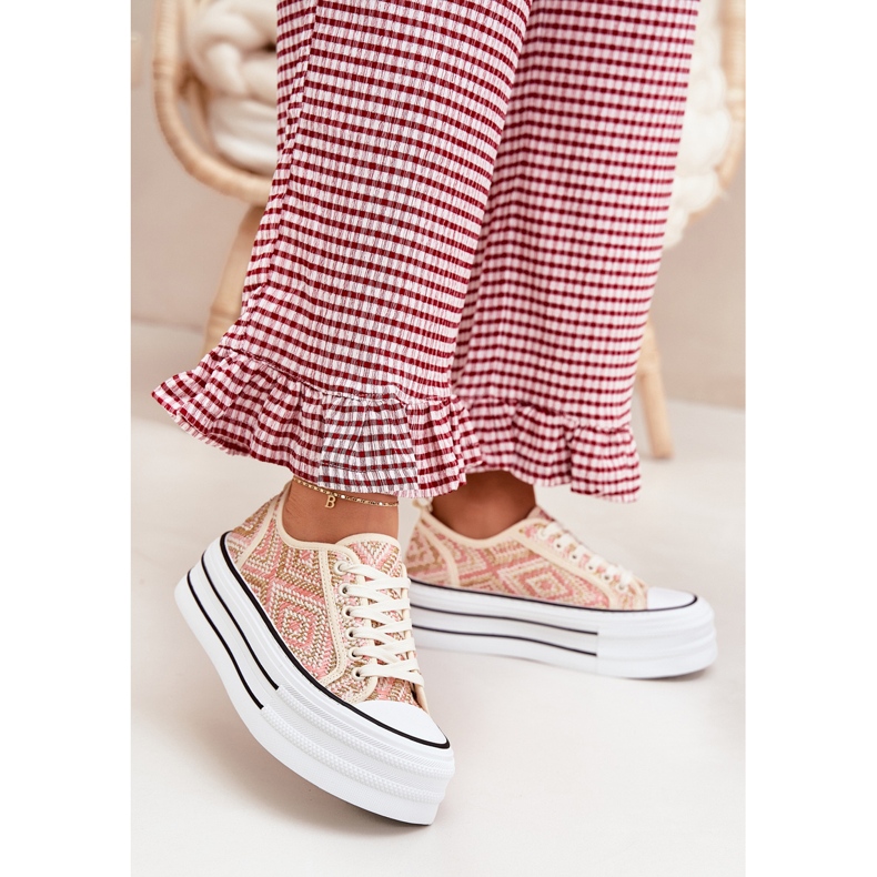 Matala naisten lenkkarit alustalla vaaleanpunainen 2