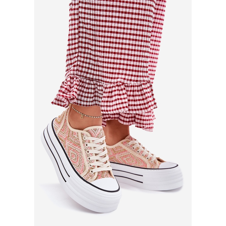 Matala naisten lenkkarit alustalla vaaleanpunainen 1