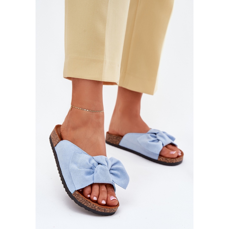 Naisten flip flops korkin pohjalla sinisellä jousella sininen 2