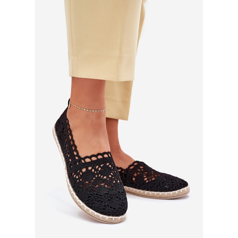 Pitsi naisten pitsi musta espadrilles 1