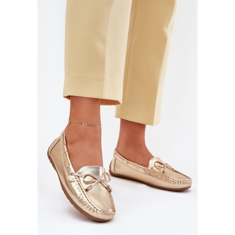 Naisten ekologinen nahkainen kultaiset leipät keulalla kultainen 2