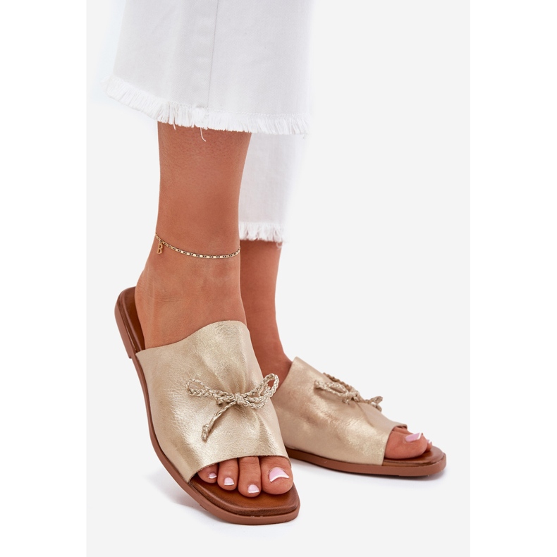 EVento Litteät naisten flippit koristeellisella kullalla sitovalla kultainen 1