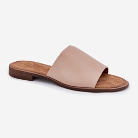 EVento Naisten nahka litteä beige flip flops 4