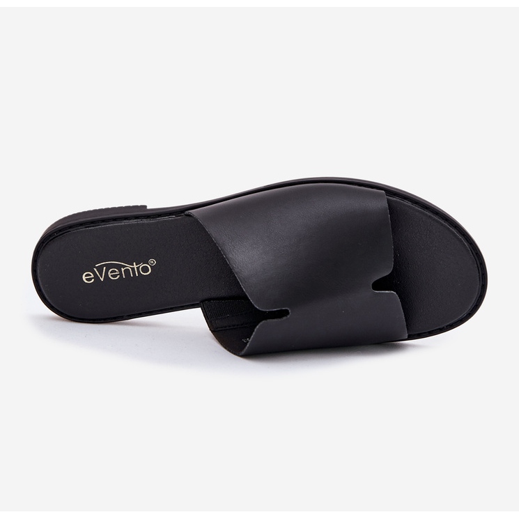 EVento Naisten flip flops flat -nested nahka musta 2